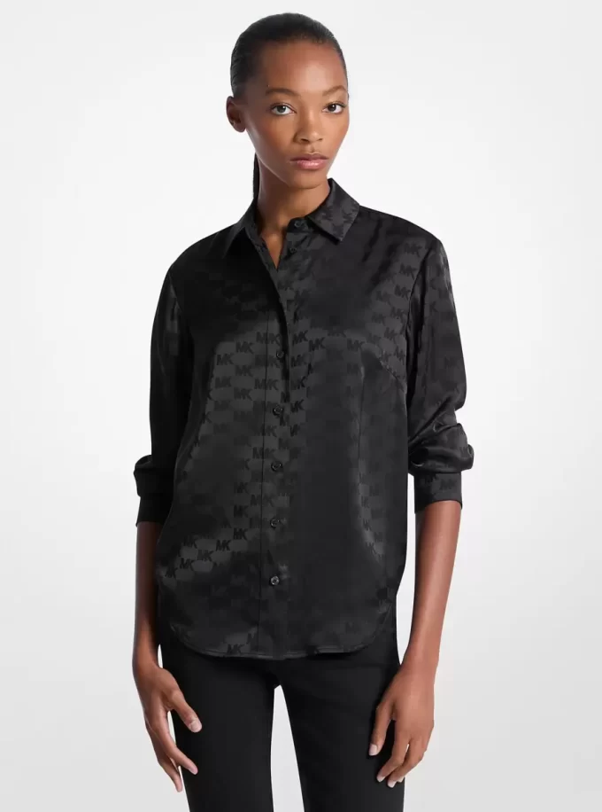 Logo Jacquard Satin Shirt