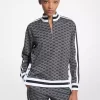 Logo Print Metallic Stretch Knit Half-Zip Jacket Logo Print Metallic Stretch Knit Half-Zip Jacket
