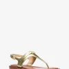 Mandy Metallic Leather T-Strap Sandal