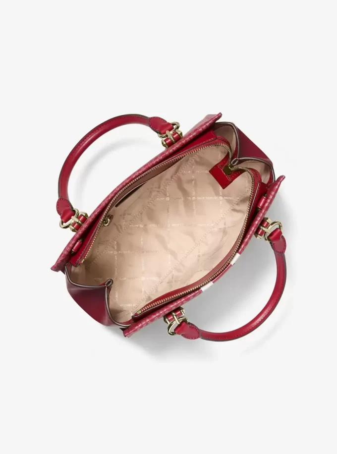 Marilyn Medium Signature Logo Stripe Satchel