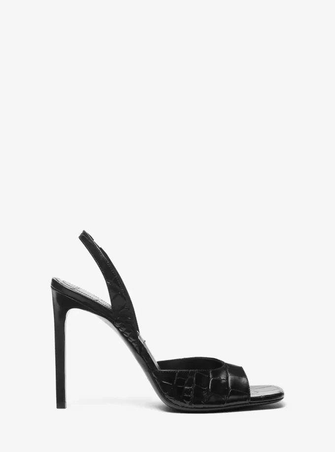 Marisa Crocodile Embossed Patent Leather Sandal Marisa Crocodile Embossed Patent Leather Sandal