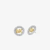 Medium Precious Metal-Plated Brass Pavé Logo Stud Earrings Medium Precious Metal-Plated Brass Pavé Logo Stud Earrings