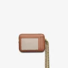 Medium Saffiano Leather Chain Card Case