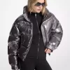 Metallic Nylon Ciré Puffer Jacket Metallic Nylon Ciré Puffer Jacket