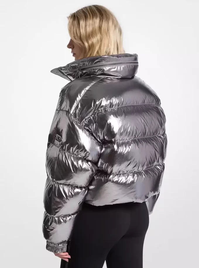 Metallic Nylon Ciré Puffer Jacket Metallic Nylon Ciré Puffer Jacket