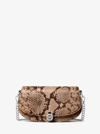 Mila Small Snake Embossed Convertible Crossbody Bag