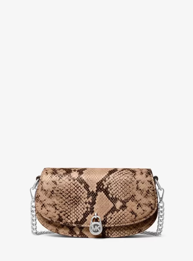 Mila Small Snake Embossed Convertible Crossbody Bag