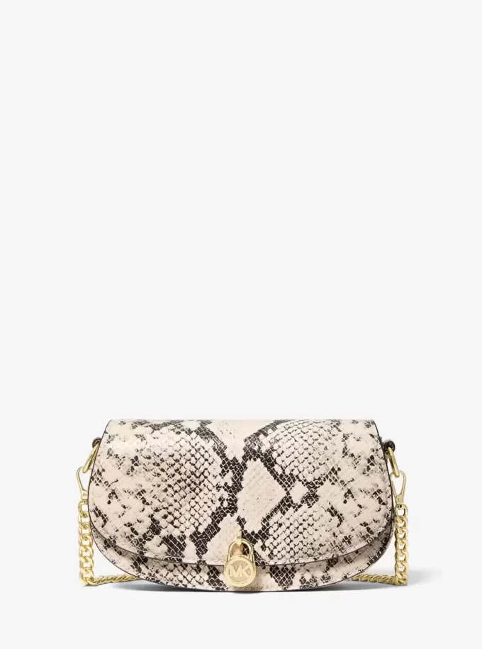 Mila Small Snake Embossed Crossbody Bag