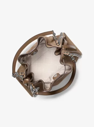 Mina Large Suede Chain Shoulder Bag