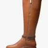 Mindy Leather and Signature Logo Trim Boot