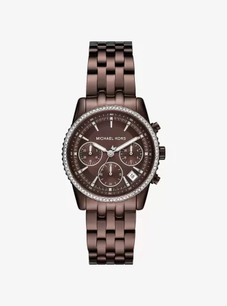 Mini Bryant Pavé Brown-Tone Watch