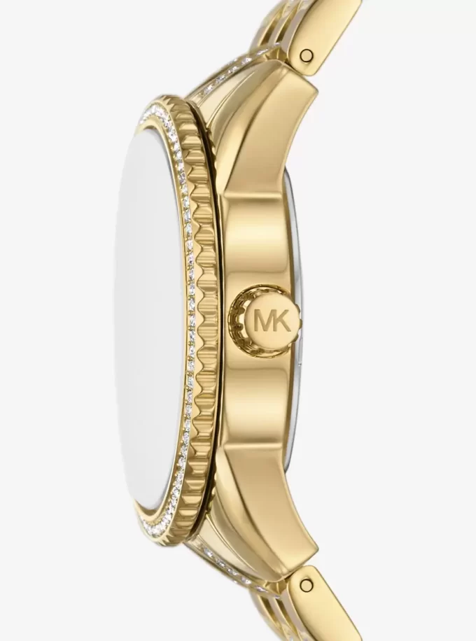 Mini Bryant Pavé Logo Gold-Tone Watch Mini Bryant Pavé Logo Gold-Tone Watch