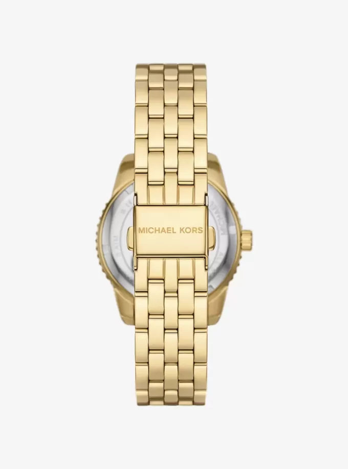 Mini Bryant Pavé Logo Gold-Tone Watch Mini Bryant Pavé Logo Gold-Tone Watch