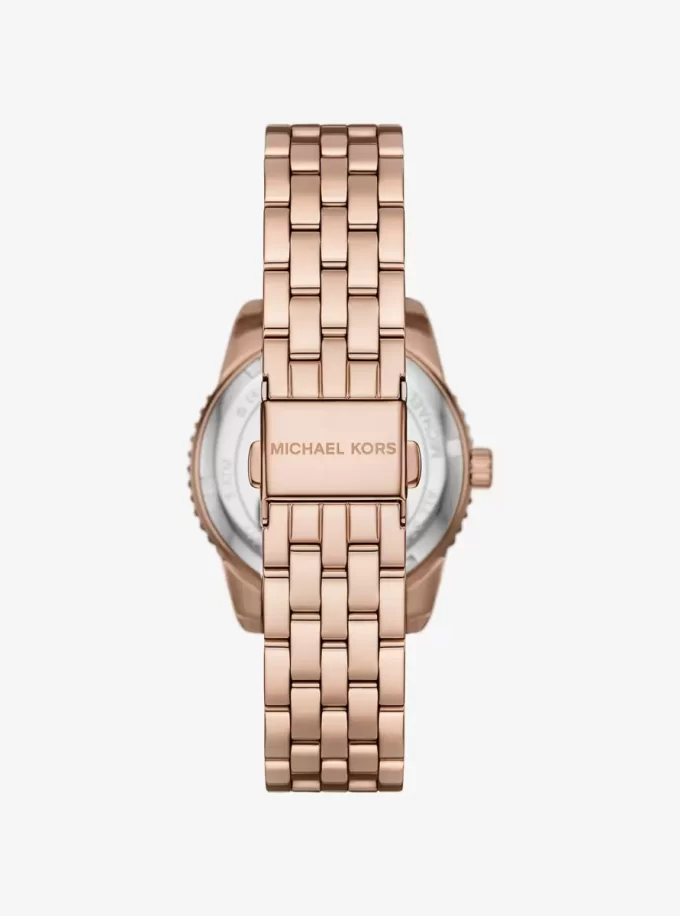 Mini Bryant Pavé Logo Rose Gold-Tone Watch