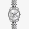 Mini Bryant Pavé Logo Silver-Tone Watch