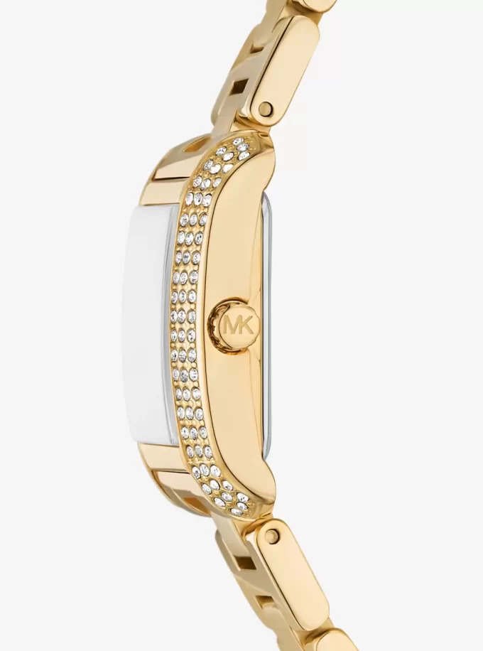 Mini Emery Pavé Gold-Tone Watch