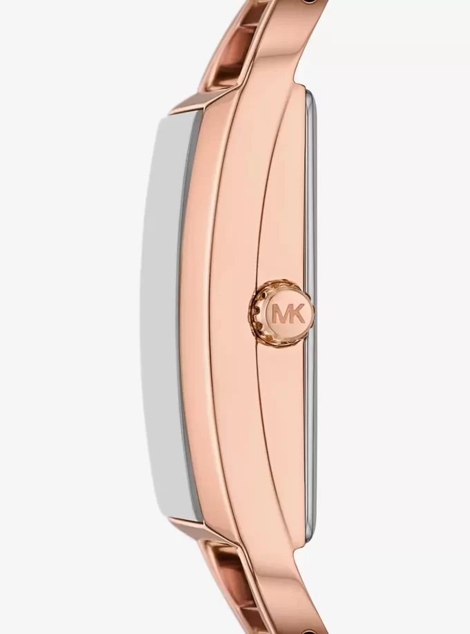 Mini Empire Pavé Rose Gold-Tone Bangle Watch