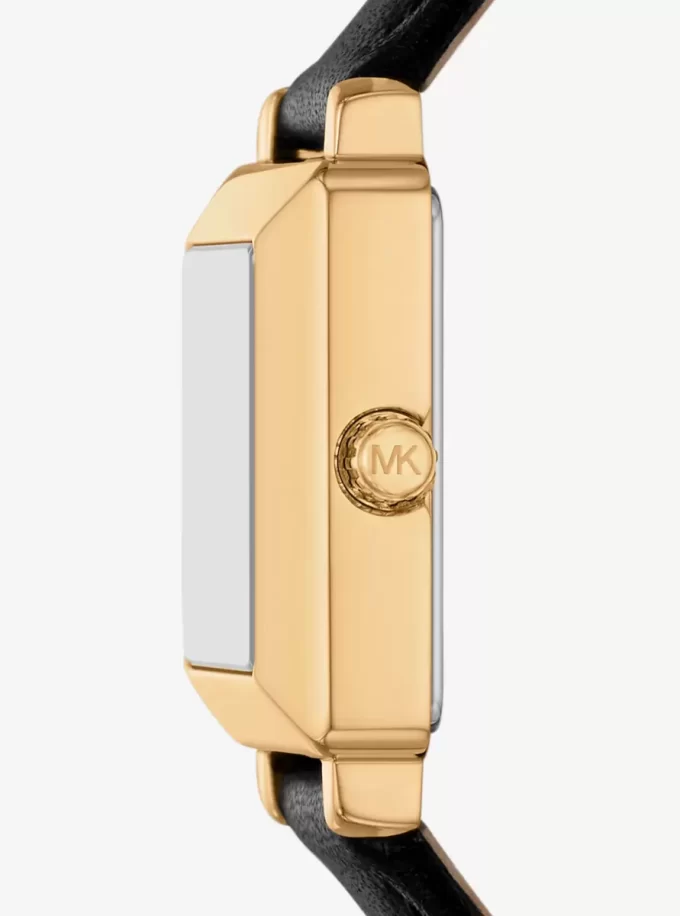 Mini Gwynn Gold-Tone and Leather Watch