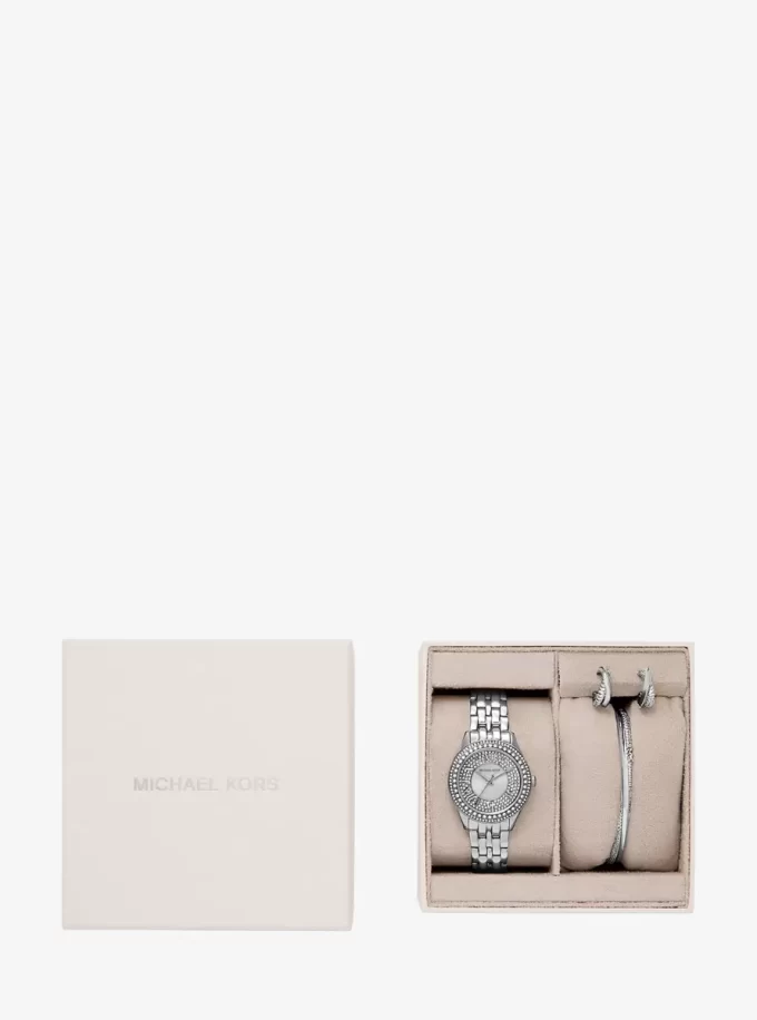 Mini Harlowe Pavé Gold-Tone Watch and Jewelry Set