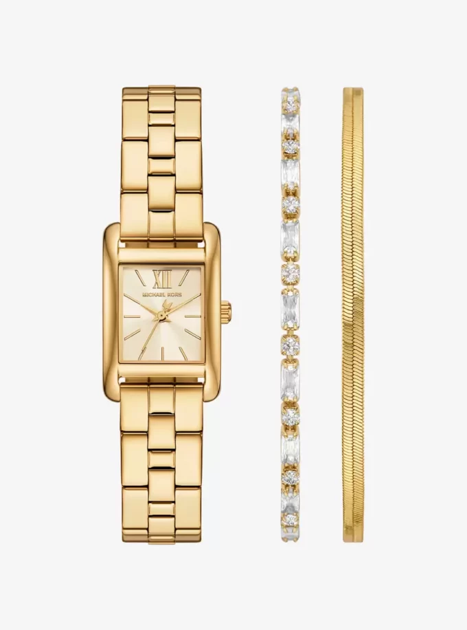 Mini Monroe Gold-Tone Watch and Jewelry Gift Set