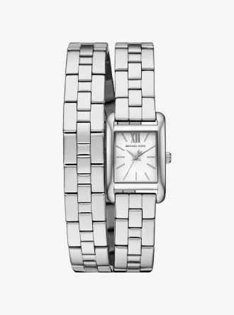 Mini Monroe Silver-Tone Double Wrap Watch