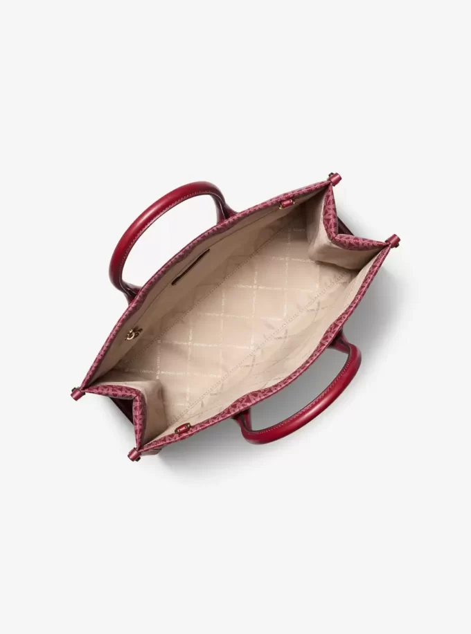 Mirella Medium Metallic Signature Logo Tote Bag