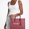 Mirella Medium Metallic Signature Logo Tote Bag