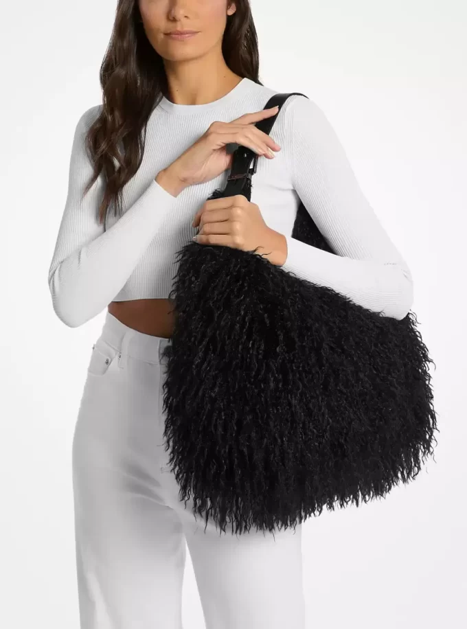 Nolita Large Faux Shearling Hobo Shoulder Bag