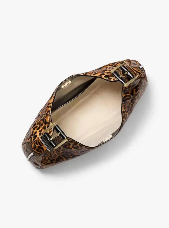 Nolita Large Leopard Print Calf Hair Hobo Shoulder Bag Nolita Large Leopard Print Calf Hair Hobo Shoulder Bag