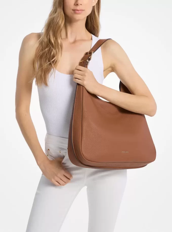 Nolita Large Pebbled Leather Hobo Shoulder Bag
