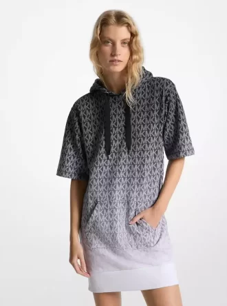 Ombré Signature Logo Cotton Terry Hoodie Dress Ombré Signature Logo Cotton Terry Hoodie Dress