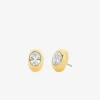 Oval Stone Stud Earrings