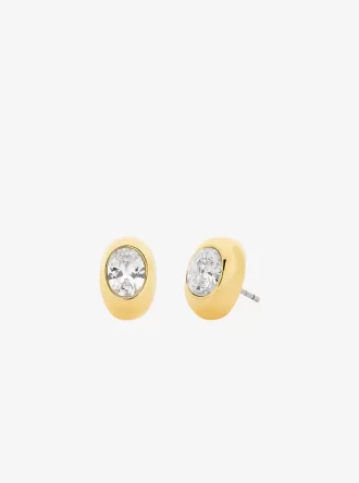 Oval Stone Stud Earrings