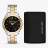Oversized Aspyn Two-Tone Watch and Leather Card Case Gift Set Oversized Aspyn Two-Tone Watch and Leather Card Case Gift Set