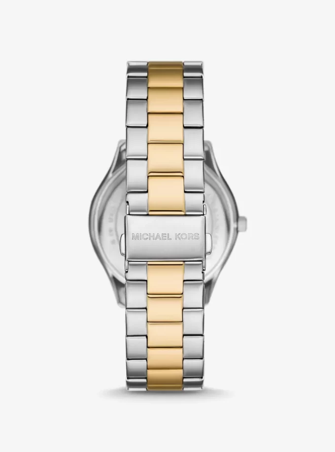 Oversized Aspyn Two-Tone Watch and Leather Card Case Gift Set Oversized Aspyn Two-Tone Watch and Leather Card Case Gift Set