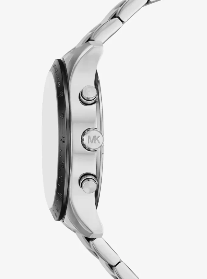 Oversized Berkley Pavé Silver-Tone Watch Oversized Berkley Pavé Silver-Tone Watch