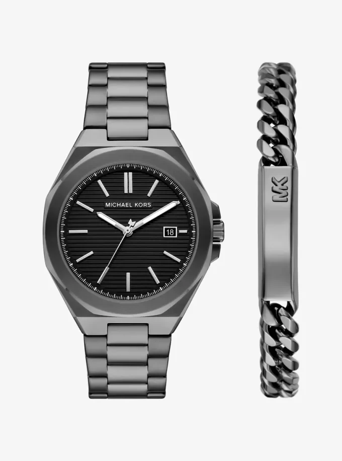 Oversized Callum Gunmetal-Tone Watch and Jewelry Gift Set Oversized Callum Gunmetal-Tone Watch and Jewelry Gift Set