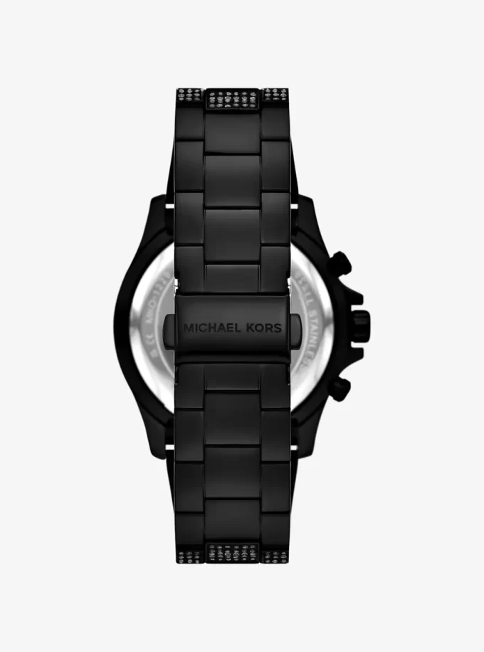 Oversized Everest Pavé Black-Tone Watch