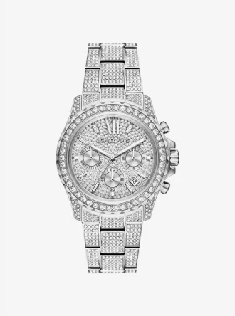 Oversized Everest Pavé Silver-Tone Watch