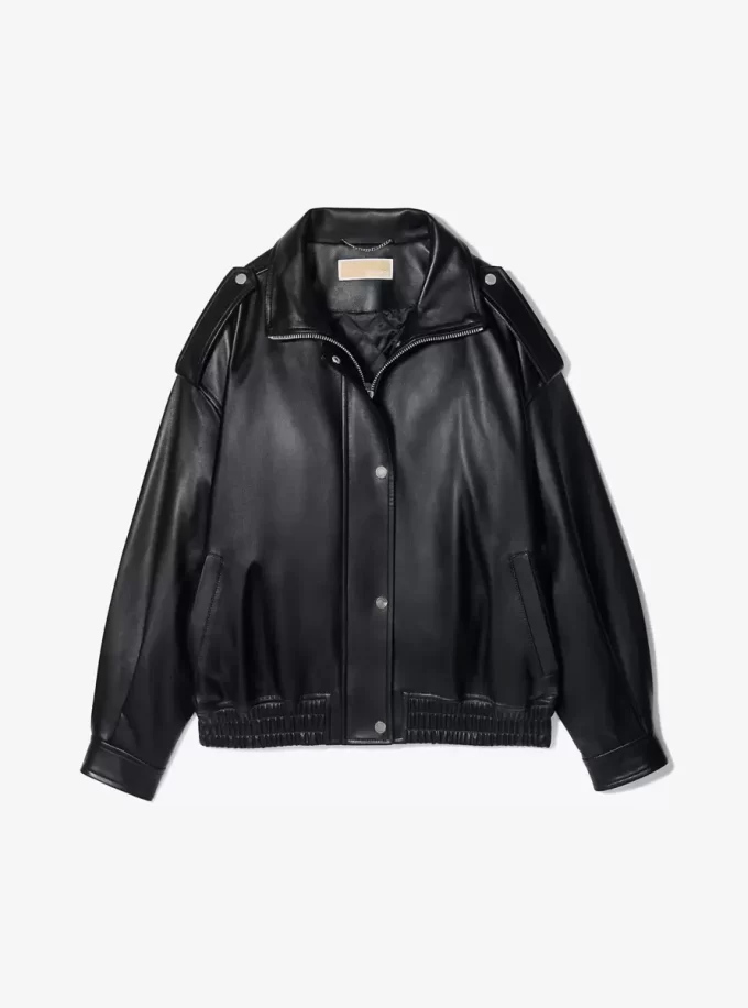 Oversized Leather Blouson Jacket Oversized Leather Blouson Jacket