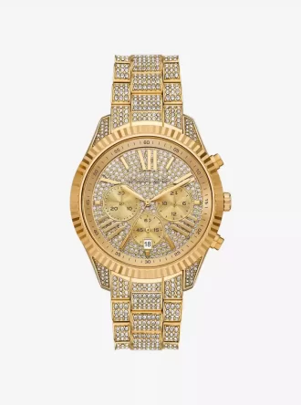 Oversized Lexington Pavé Gold-Tone Watch