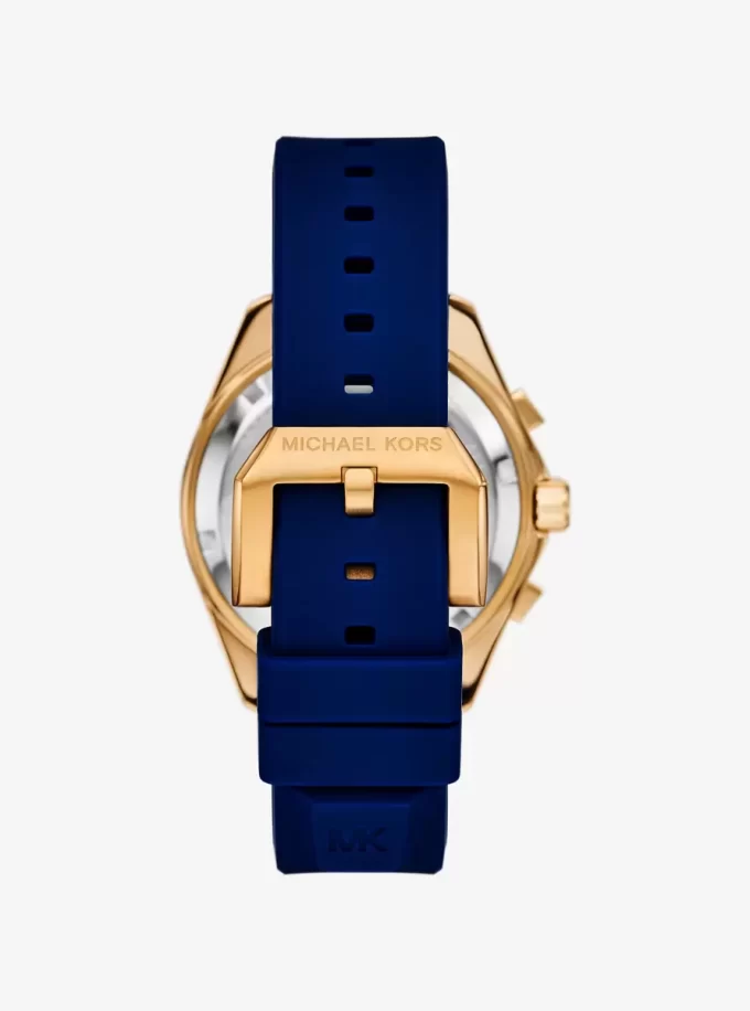 Oversized Maritime Gold-Tone and Silicone Watch