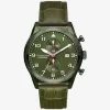 Oversized Panorama Olive-Tone and Crocodile Embossed Leather Watch Oversized Panorama Olive-Tone and Crocodile Embossed Leather Watch