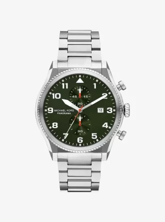 Oversized Panorama Silver-Tone Watch