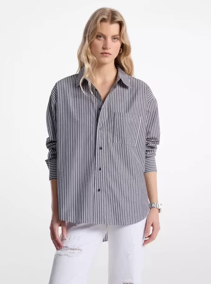 Oversized Striped Cotton Poplin Shirt Oversized Striped Cotton Poplin Shirt