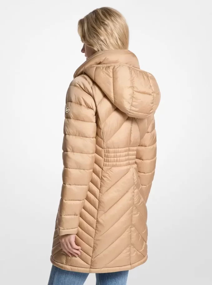 Packable Quilted Nylon Puffer Coat