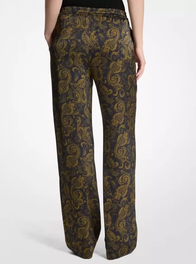 Paisley Print Satin Pajama Pants Paisley Print Satin Pajama Pants