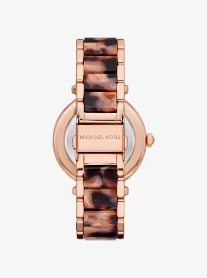Parker Pavé Rose Gold-Tone and Acetate Watch Parker Pavé Rose Gold-Tone and Acetate Watch