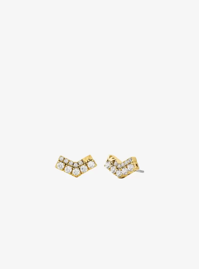 Pavé Chevron Stud Earrings