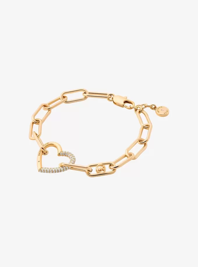 Pavé Heart Curb-Link Bracelet Pavé Heart Curb-Link Bracelet